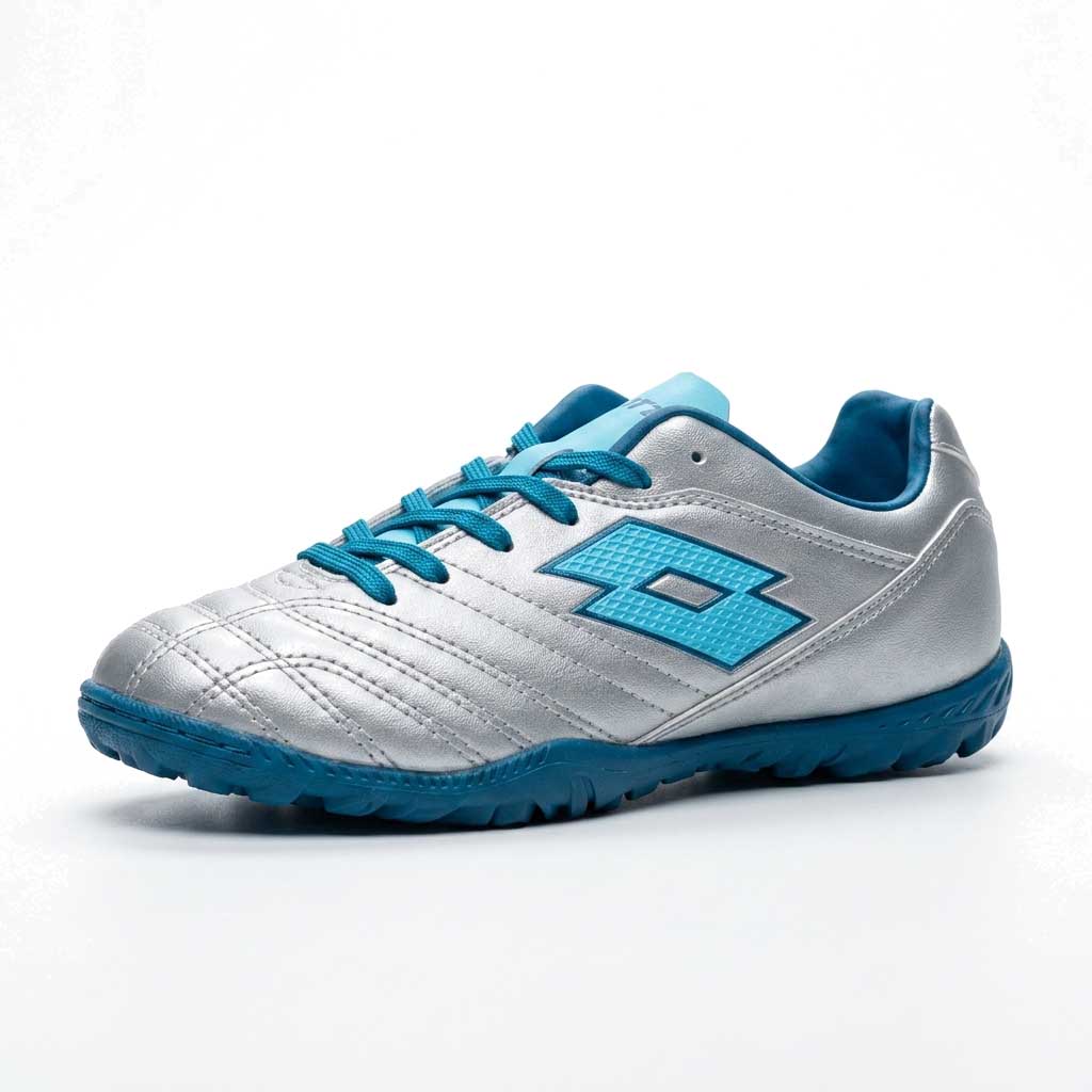 Zapatilla Baby Fútbol Juvenil Lotto - Stadio 705 TF JR Gris Celeste