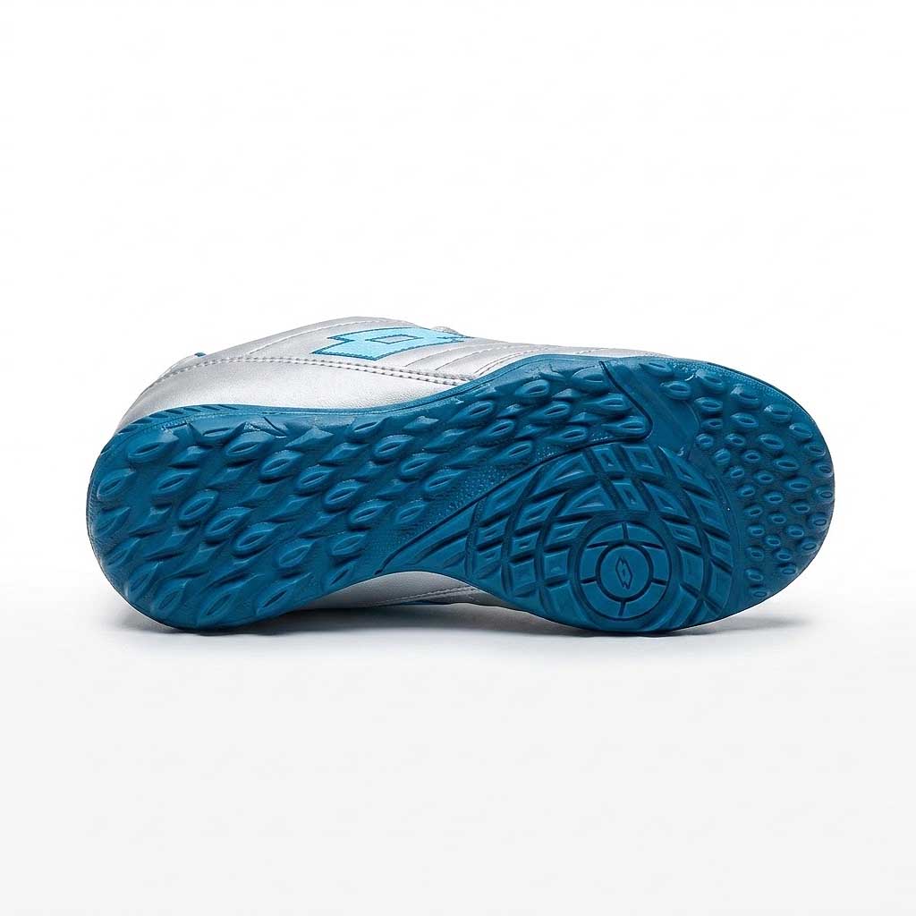 Zapatilla Baby Fútbol Niño Lotto Stadio 705 TF JR Gris Celeste