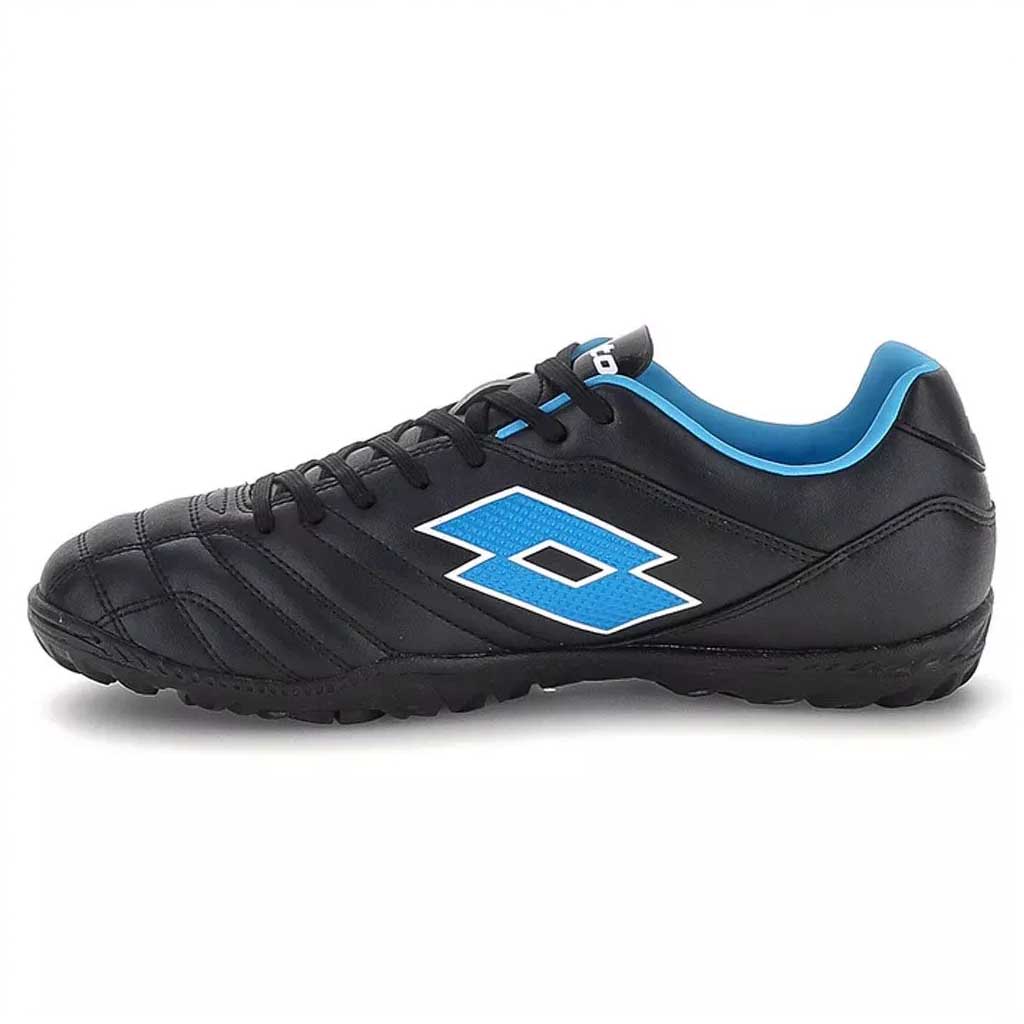 Zapato Baby Fútbol Juvenil Lotto Stadio 705 TF JR Negro Celeste