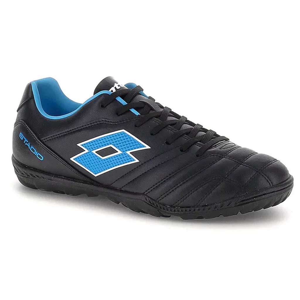 Zapato Baby Fútbol Juvenil Lotto Stadio 705 TF JR Negro Celeste