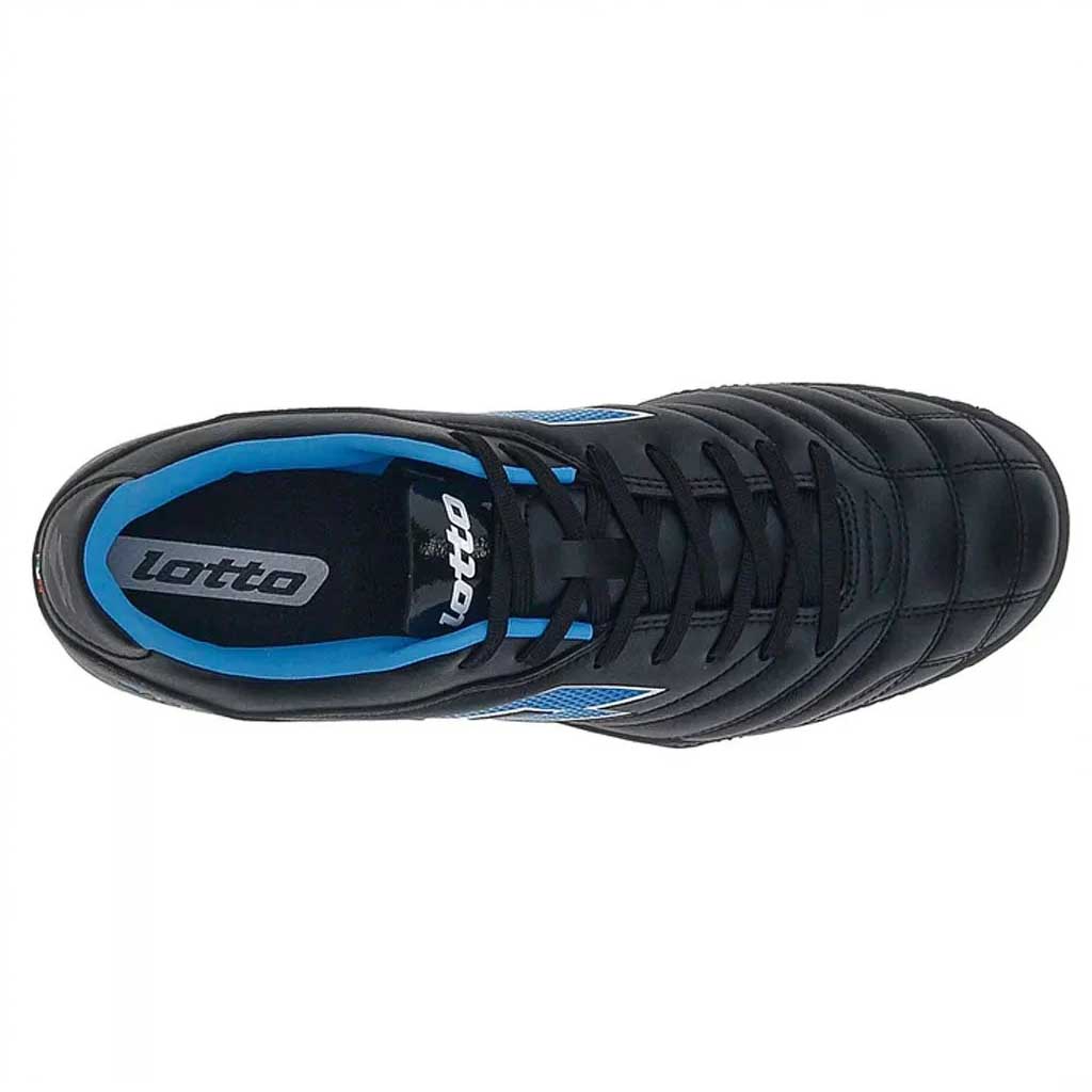Zapato Baby Fútbol Juvenil Lotto Stadio 705 TF JR Negro Celeste