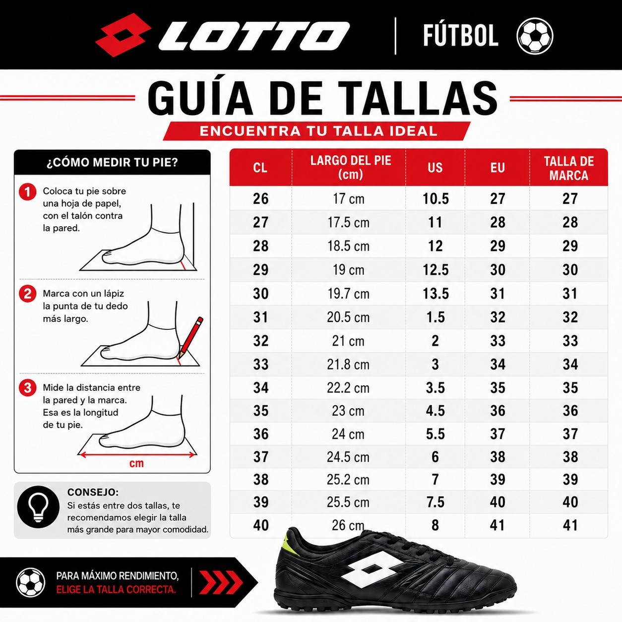 Zapatilla Deportiva Juvenil Lotto - Calcio JR  Negro Blanco