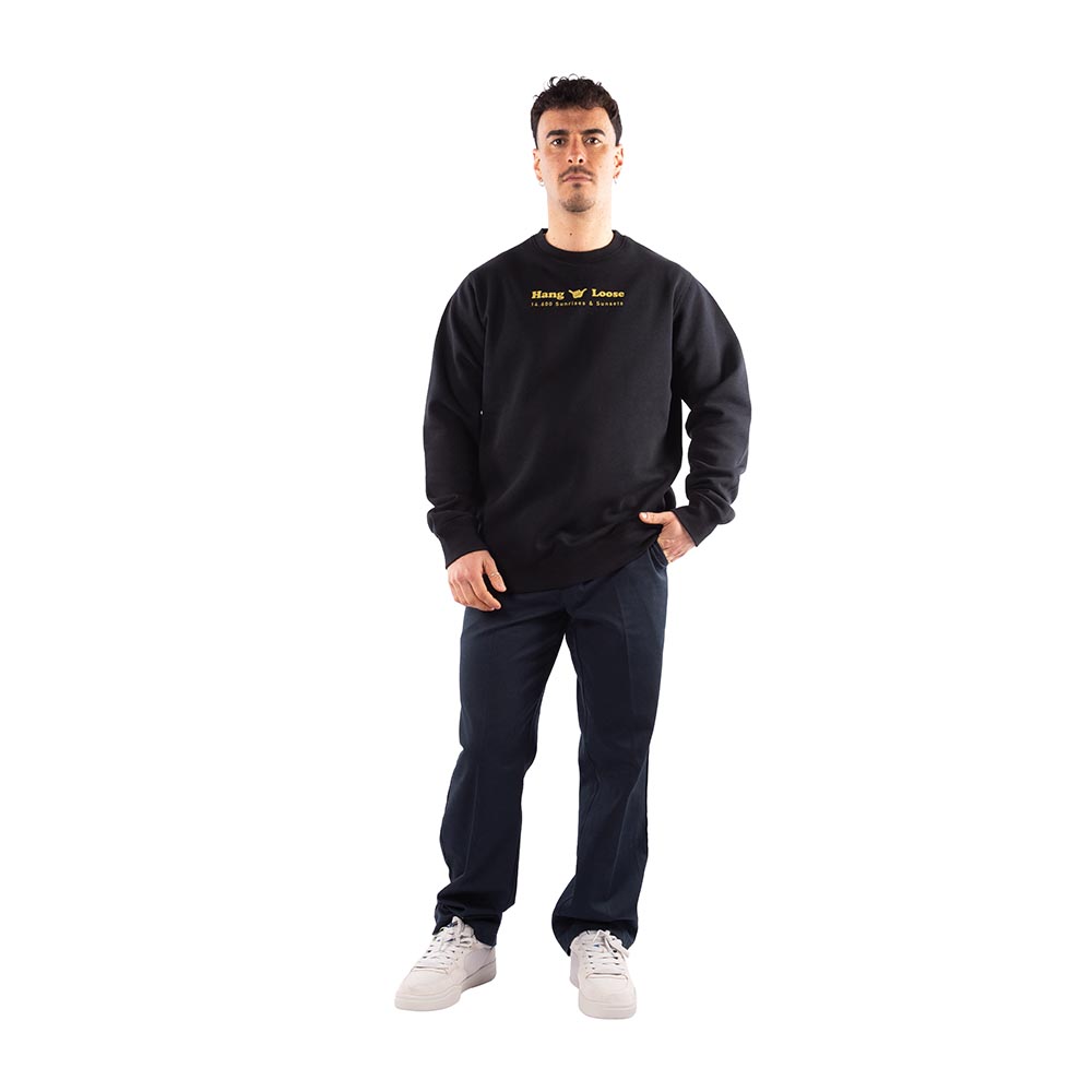 POLERON CREW HANG LOOSE HOMBRE NEGRO