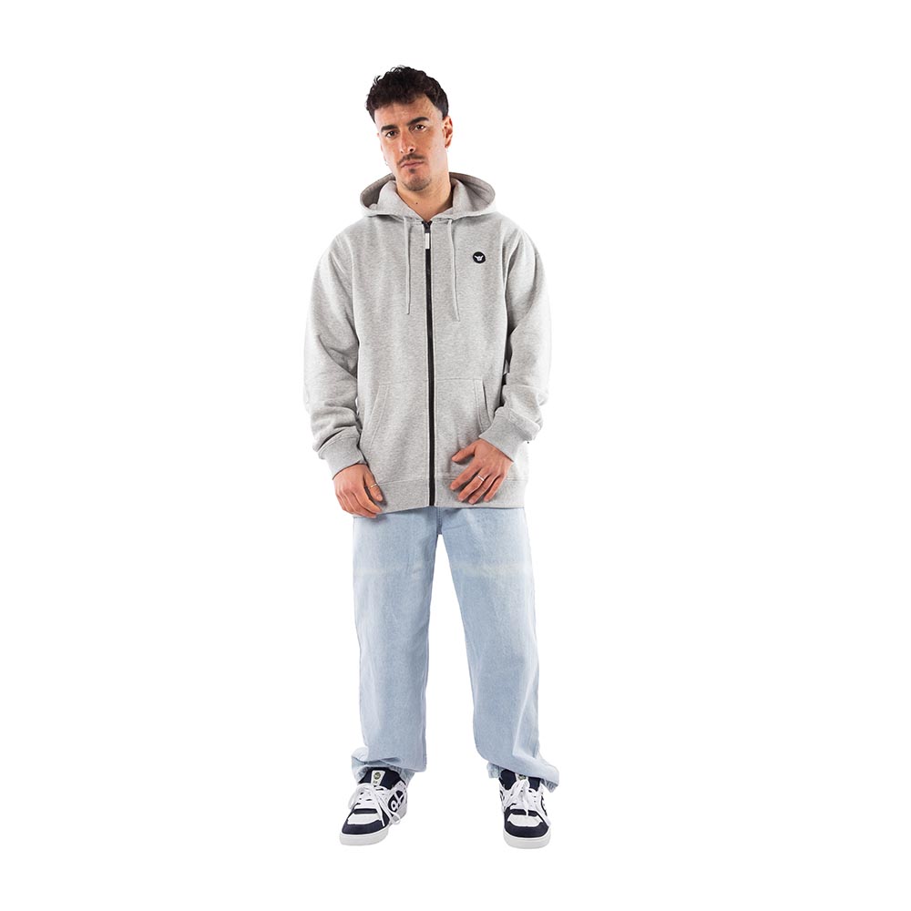 POLERON FULL ZIPPER HANG LOOSE HOMBRE GRIS