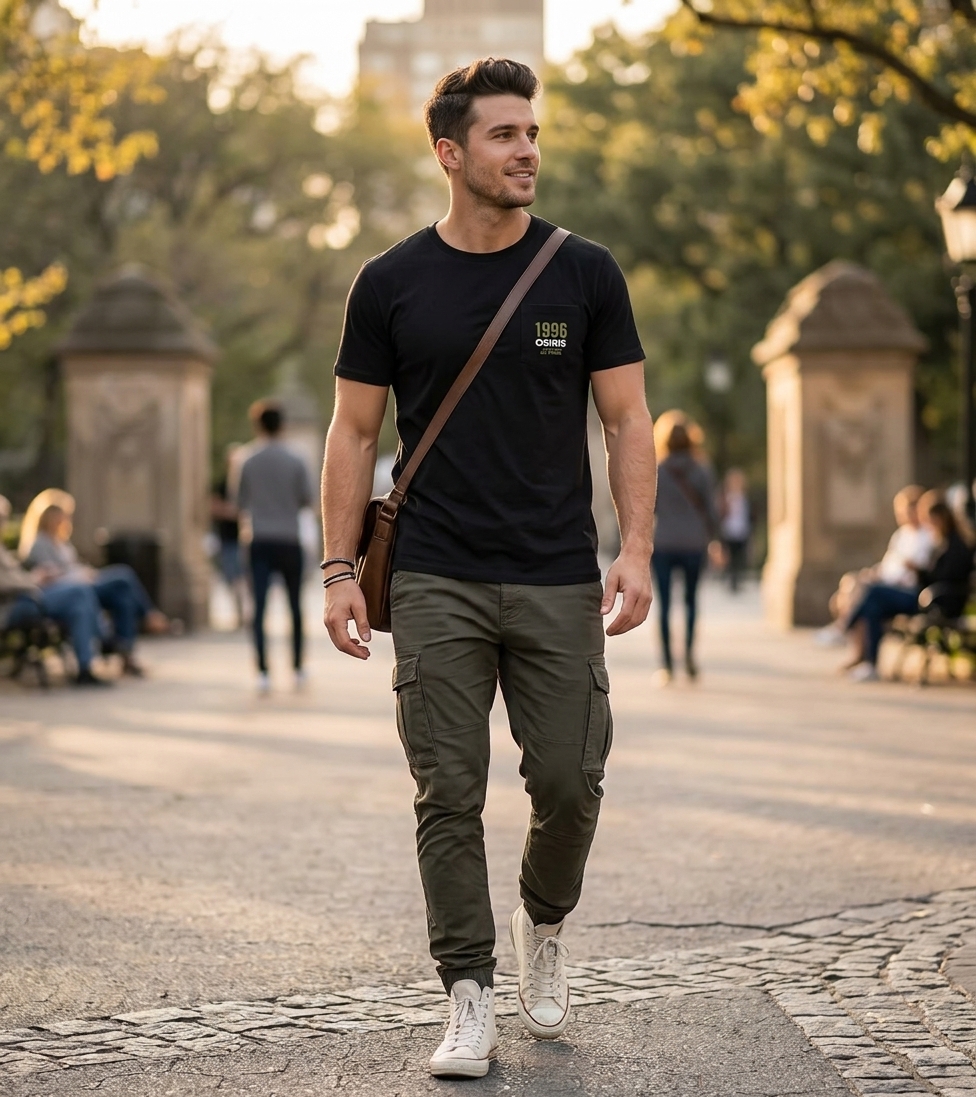 Polera Hombre Osiris Bear Negro