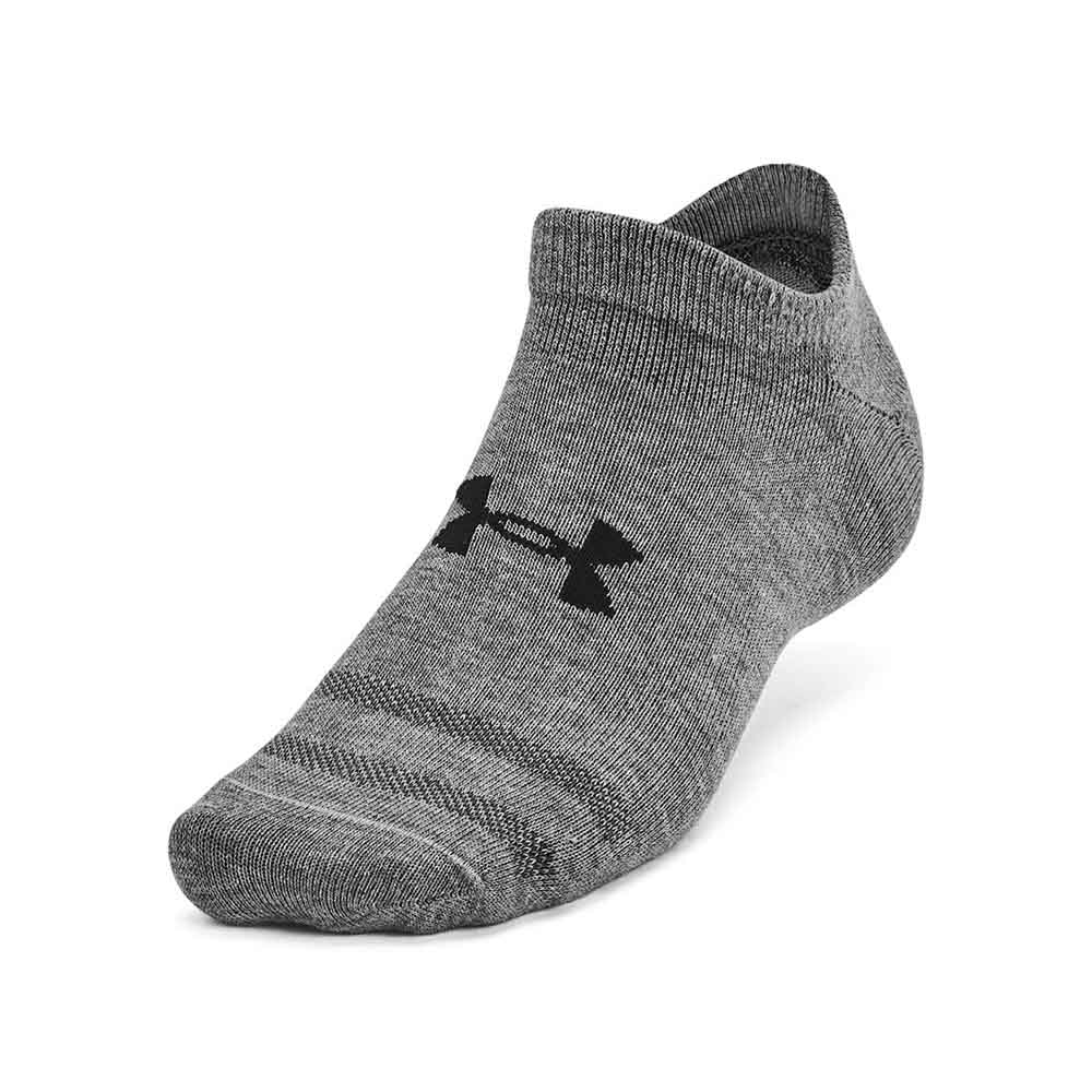 Calcetines UA Essential No Show Negro Gris Blanco 3pk Under Armour