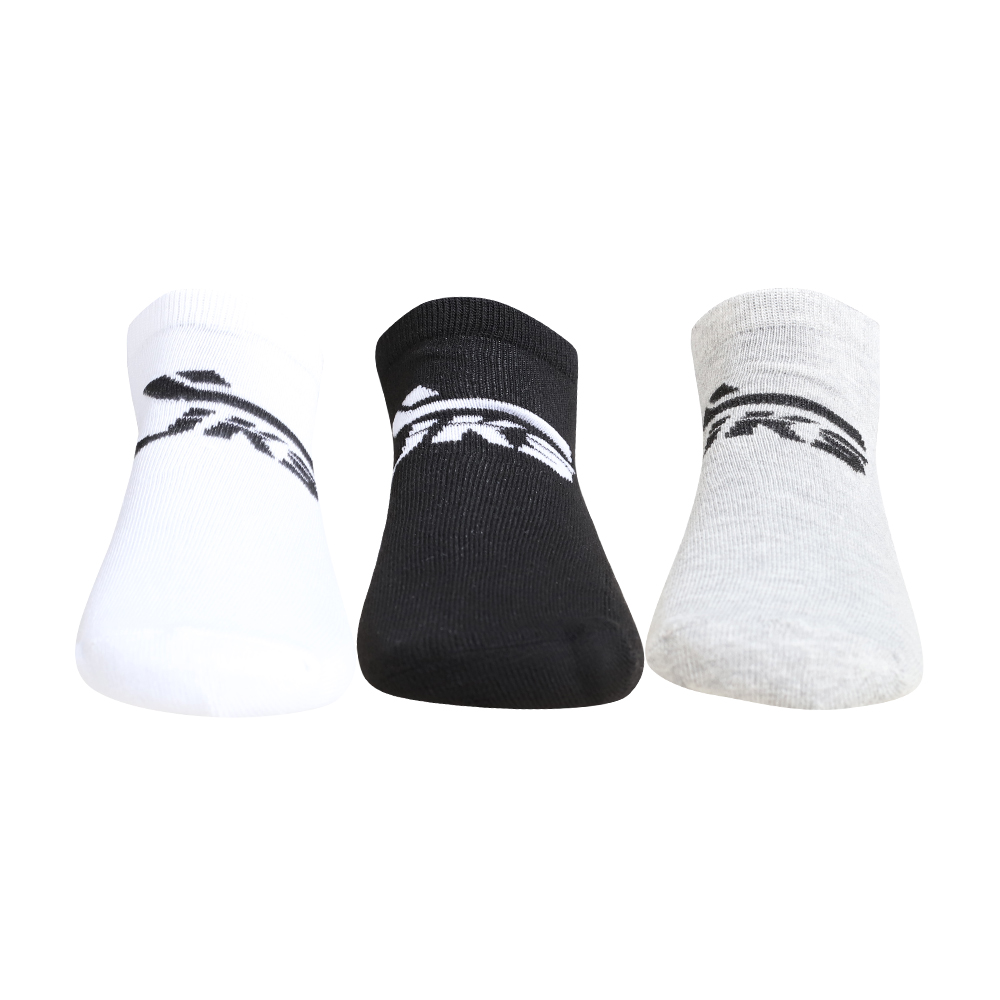 Tripack Calcetines Cortos Tricolor Negro Blanco Gris Jks