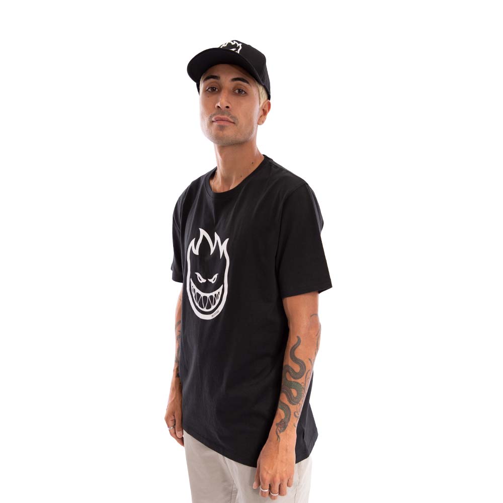 Polera Manga Corta Spitfire Bighead Hombre Negra 