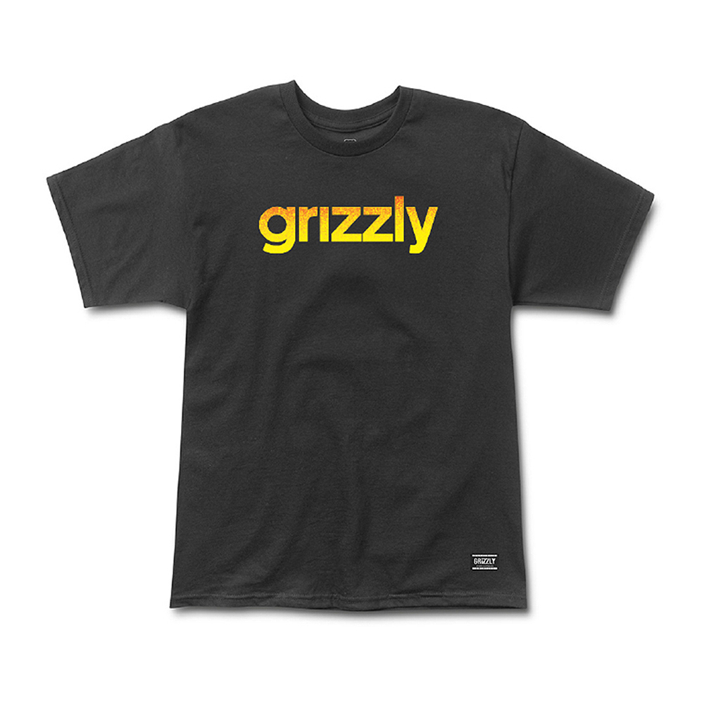 Polera Hombre Grizzly Griptape Lowercase Fadeaway Negro