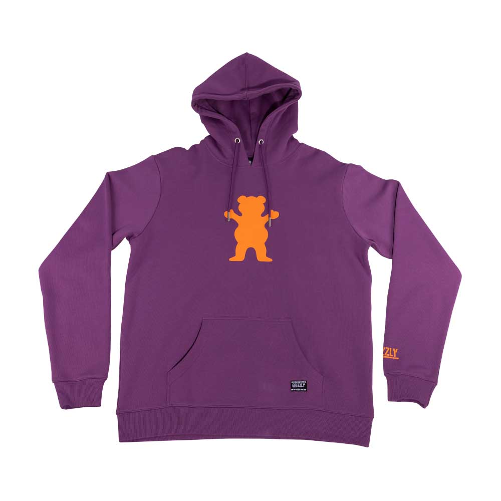 Polerón Hoodie Hombre Grizzly Griptape OG Bear Burgundy