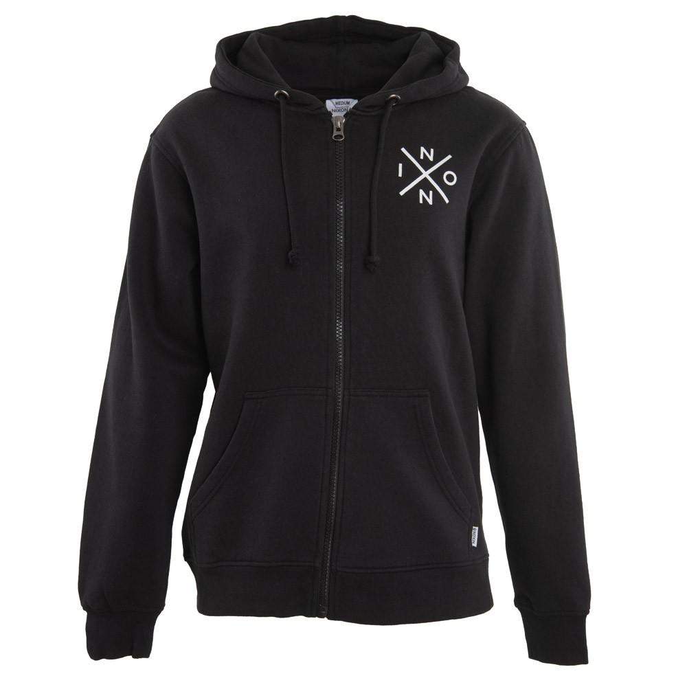 Polerón Hombre Nixon Full zipper Black White Cross