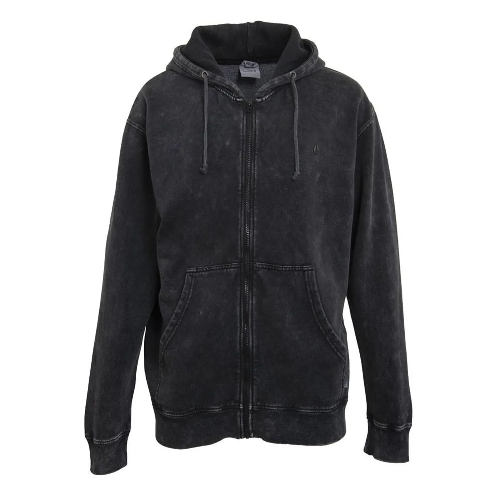 Polerón Hombre Nixon Zipper Black Logo Back Rainbow