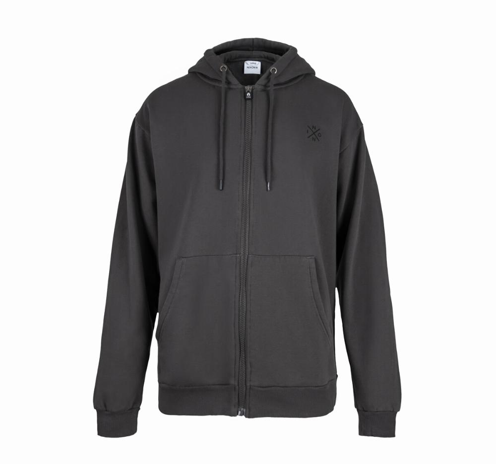 Polerón Hombre Nixon Full zipper Grey Black Cross