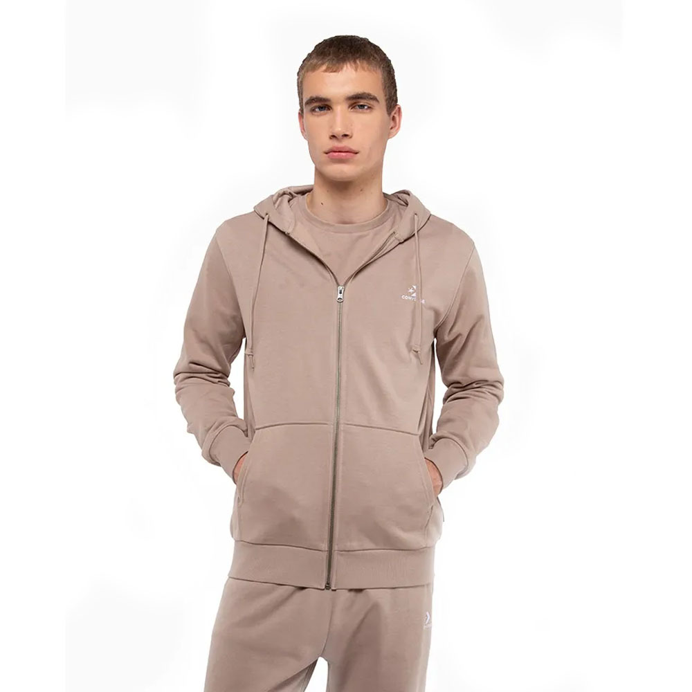 Polerón Hombre Full Zip Converse Beige