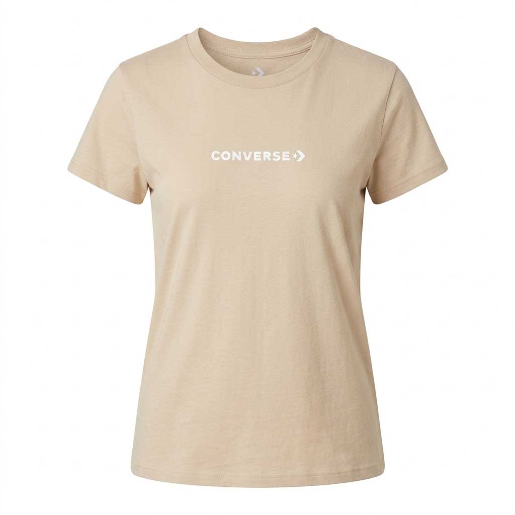Polera Mujer Your Logo Converse Beige