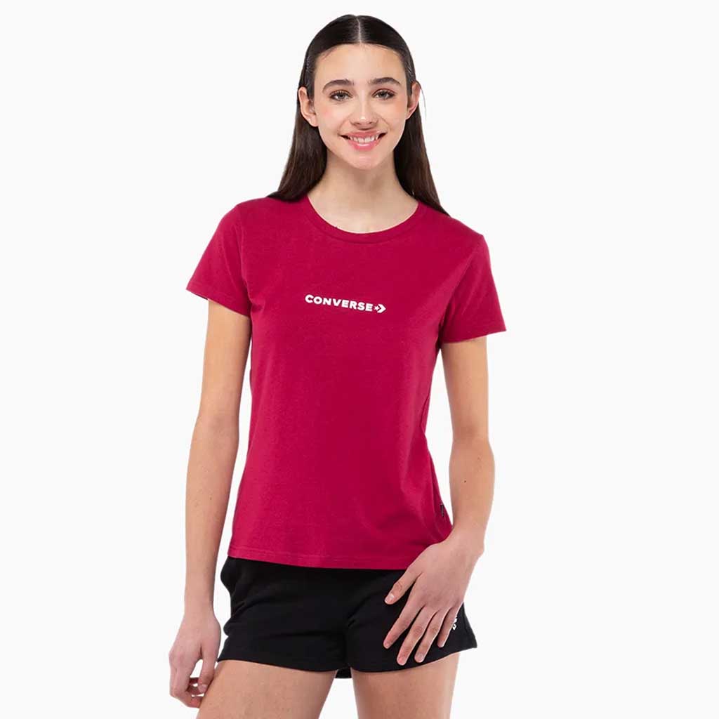 Polera Mujer Logo Converse Rojo