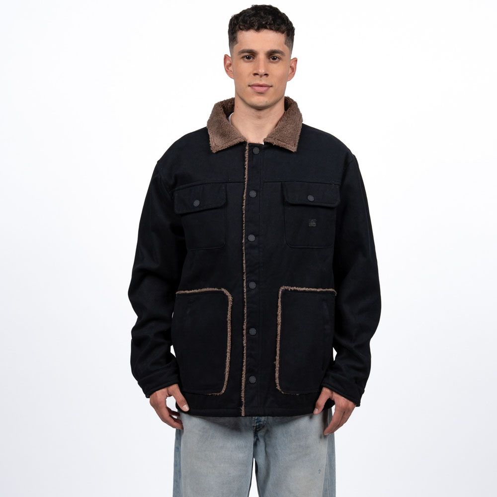 Chaqueta Sherpa Hombre Reef Buttons Negro
