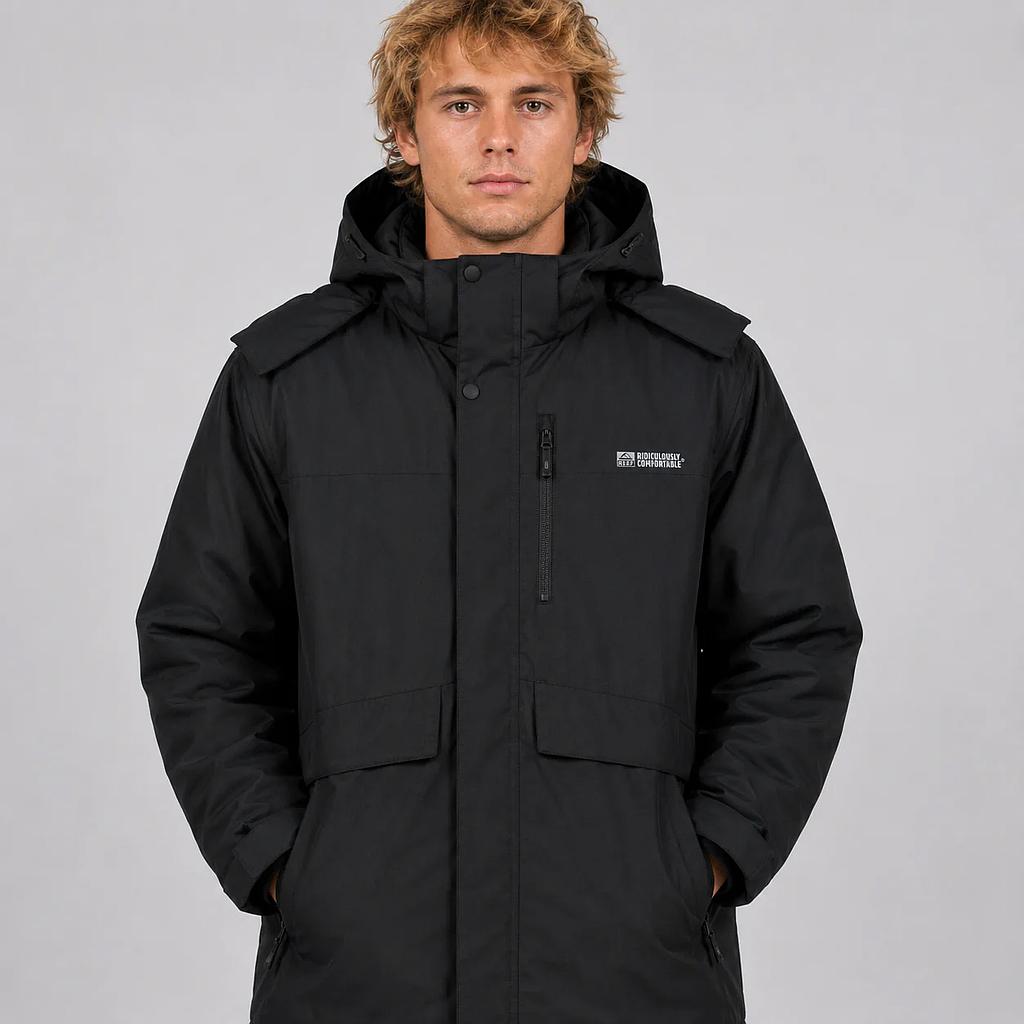 Parka Hombre Reef Full Zipper Negro