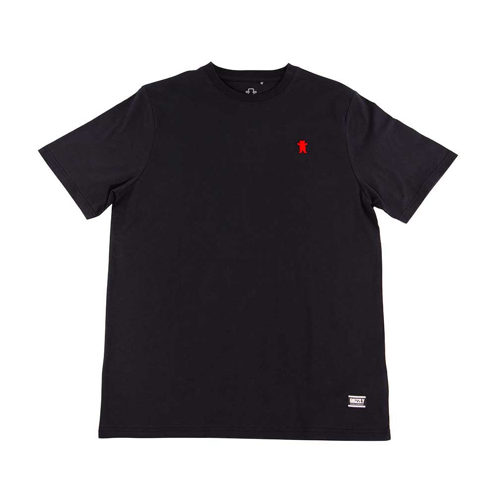 Polera Hombre Grizzly Griptape Embroidered OG Bear Negro Rojo