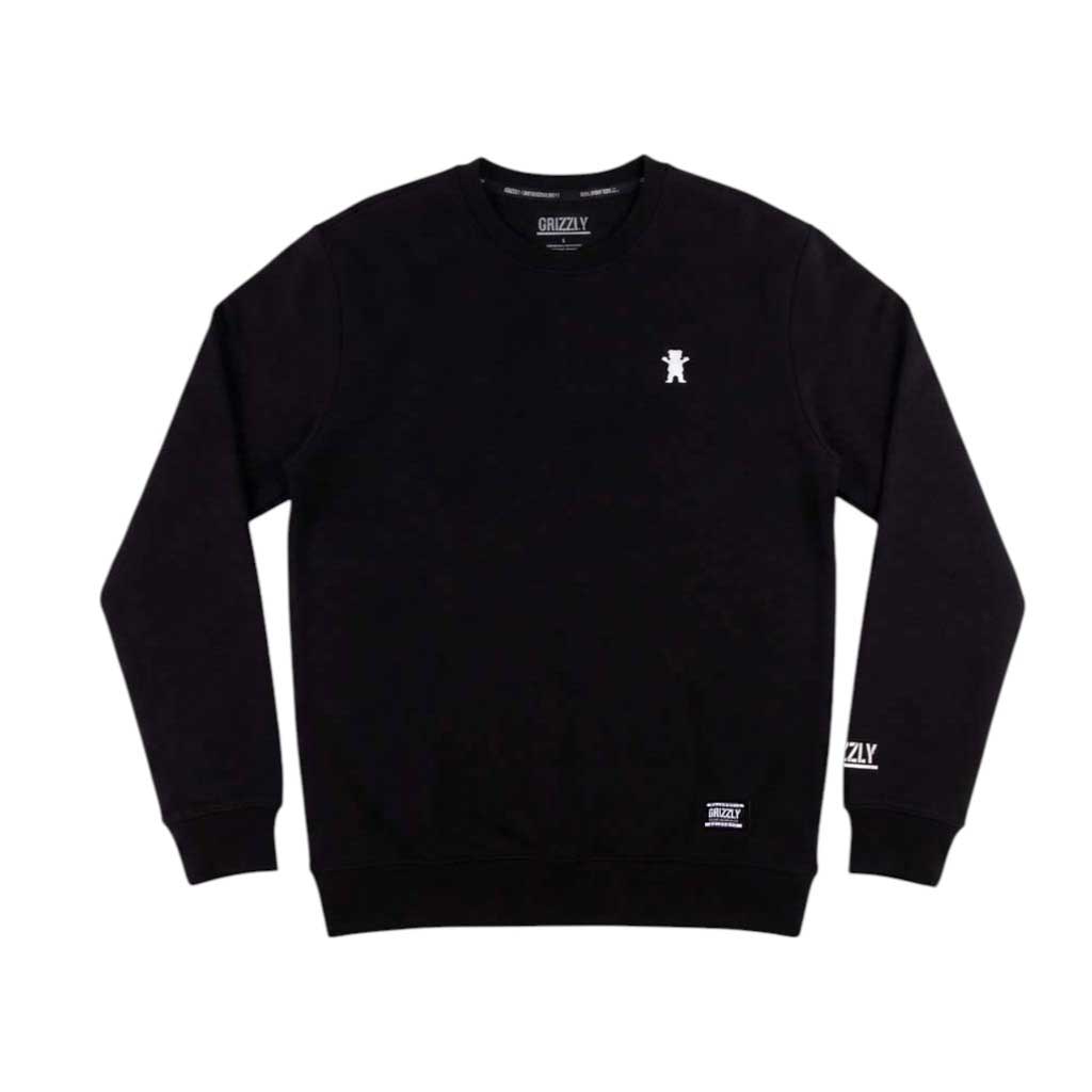 Polerón Crew Hombre Grizzly Griptape Embroidered OG Bear Negro
