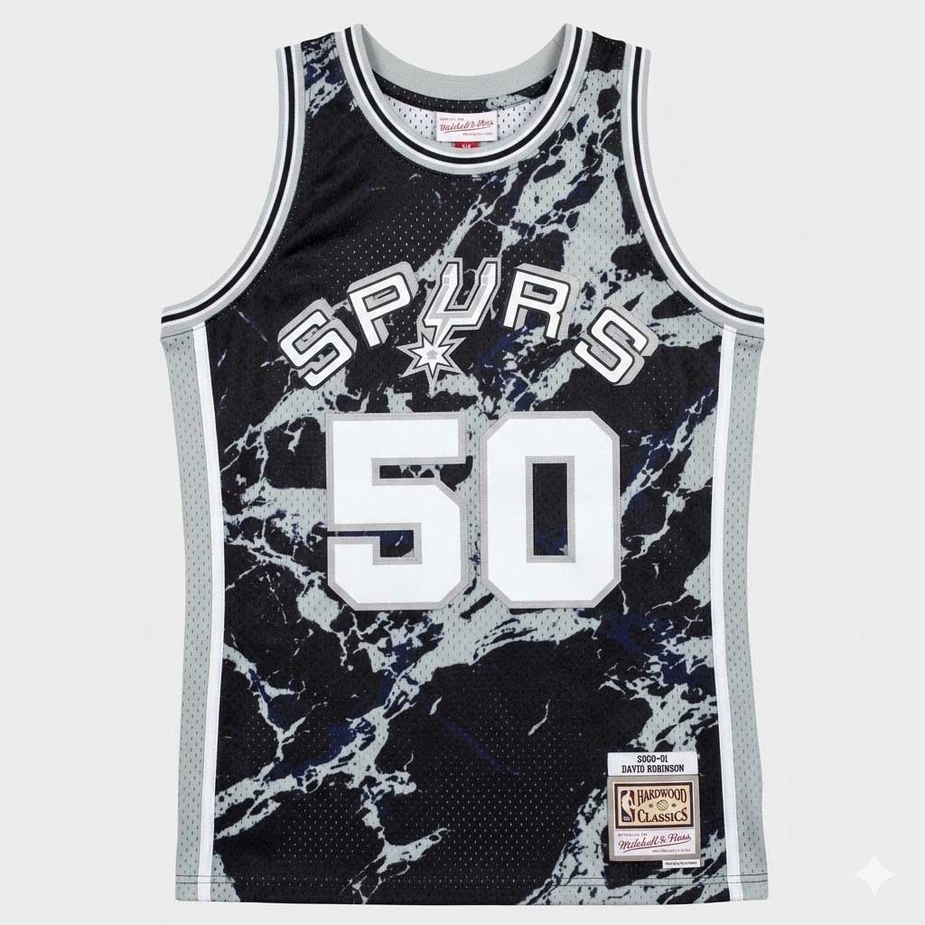 Camiseta Mitchell and Ness San Antonio Spurs David Robinson 50 Marble