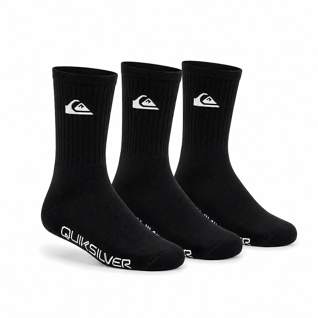 Tripack Calceta 3/4 Quicksilver Negro