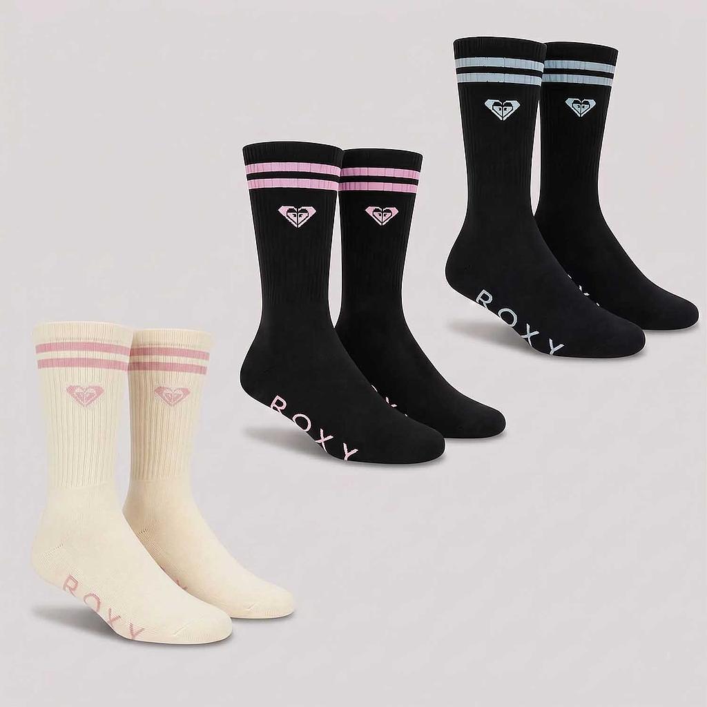 Tripack Calceta Crew Roxy Tricolor Surprise