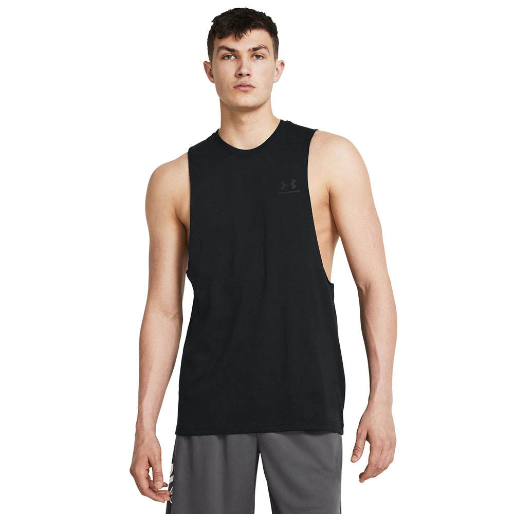 Polera Sin Manga Lifestyle Hombre Under Armour Negro