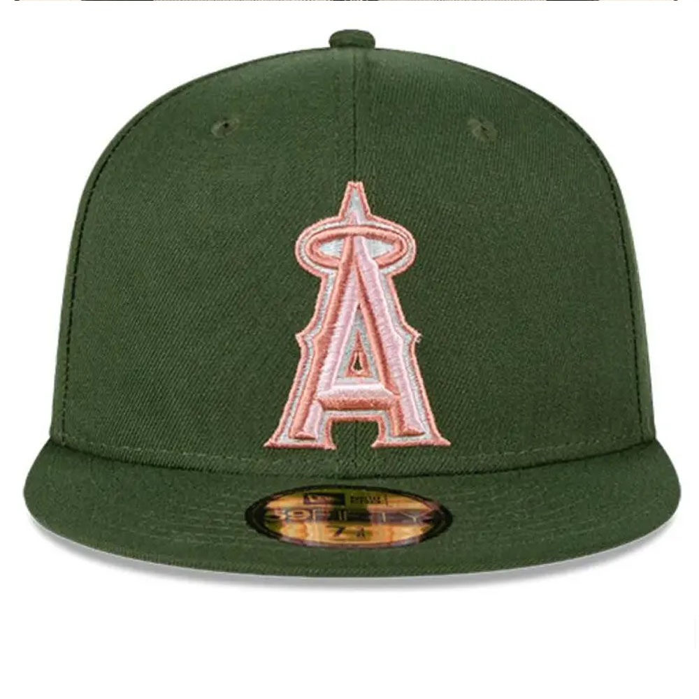 Jockey Gorro New Era 59FIFTY Los Angeles Angels MLB Pink Pack Green