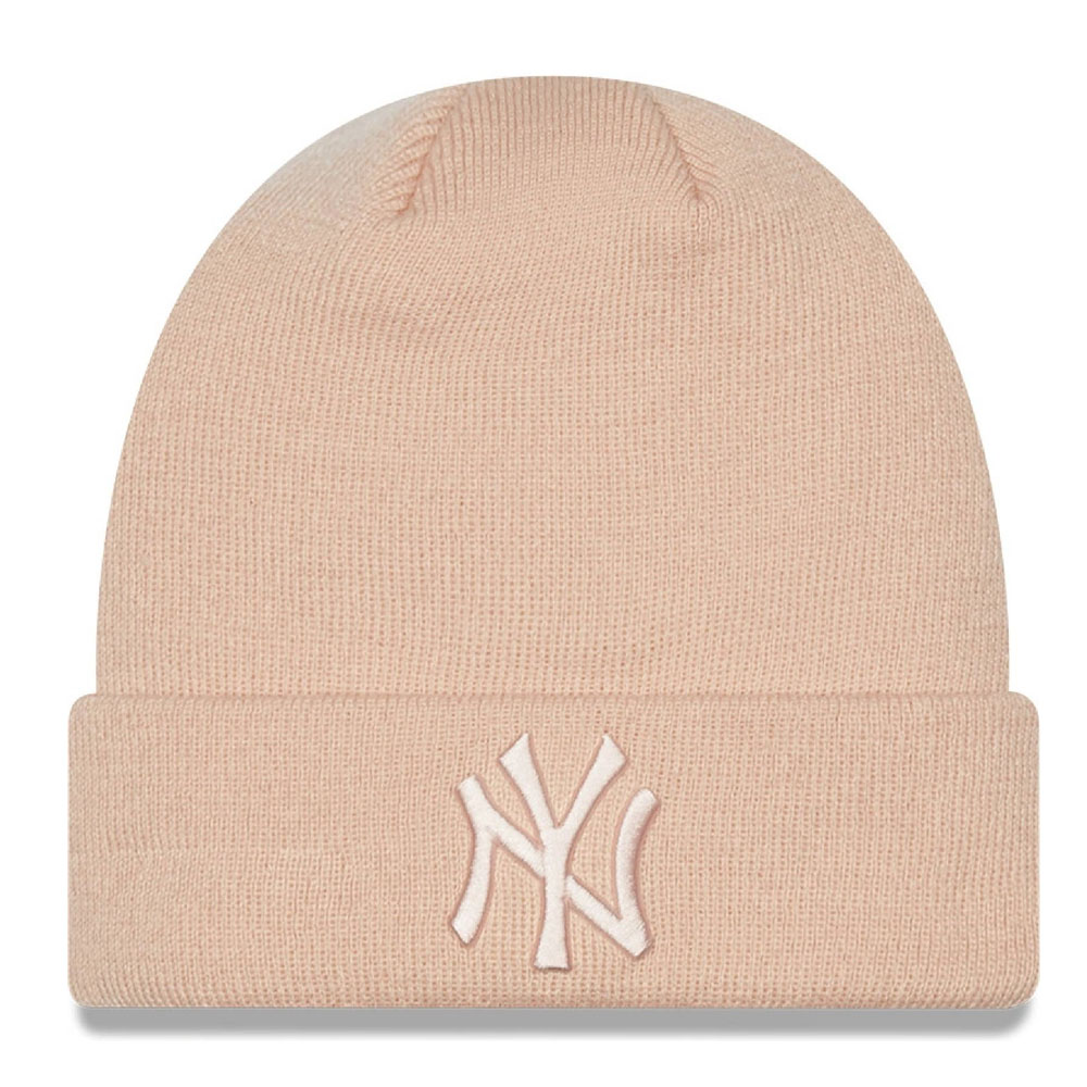 Gorro Beanie New Era New York Yankees MLB Wide Cuff Beige Mujer
