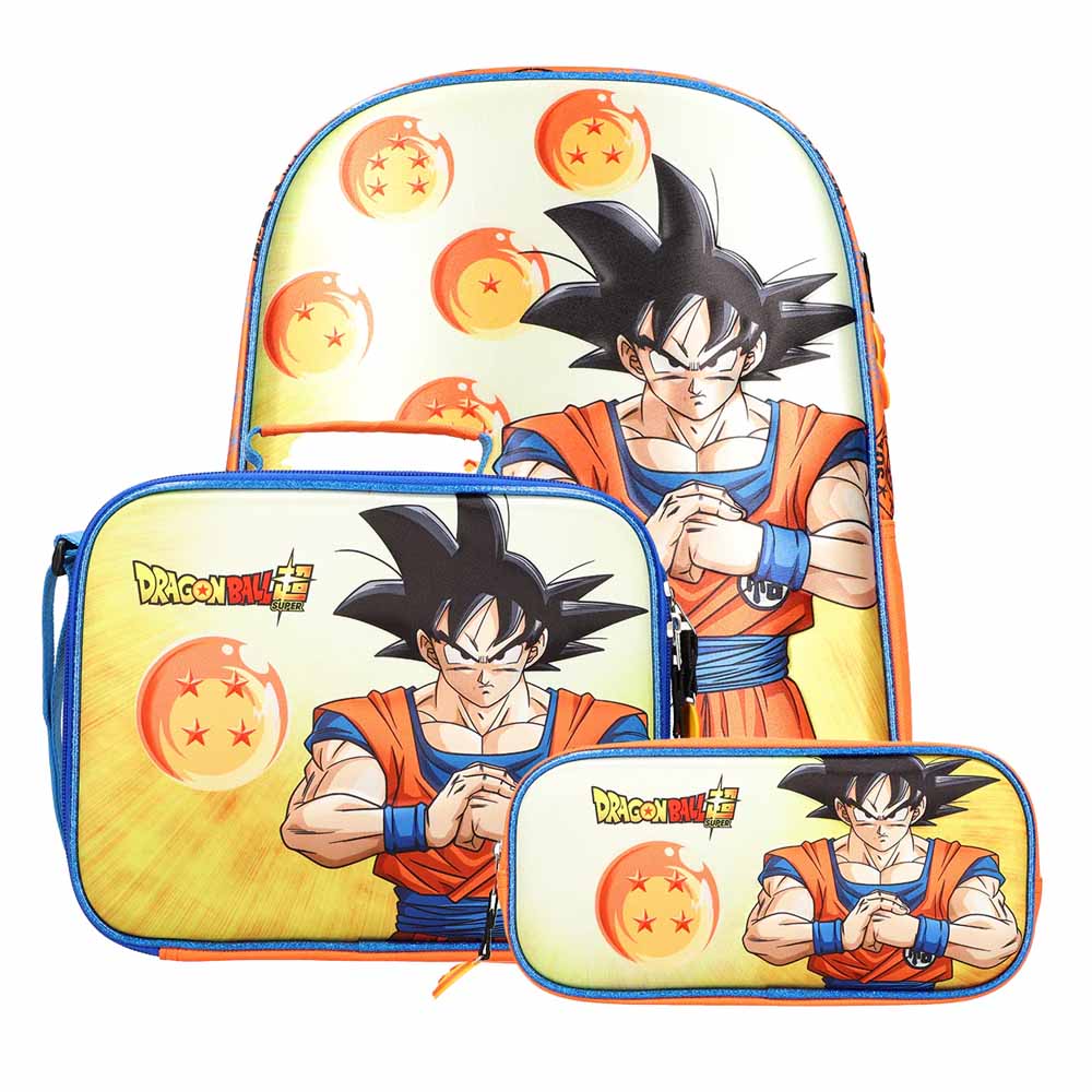 Set Mochilas 3 en 1 Dragon Ball Esferas del Dragon Naranja 14L