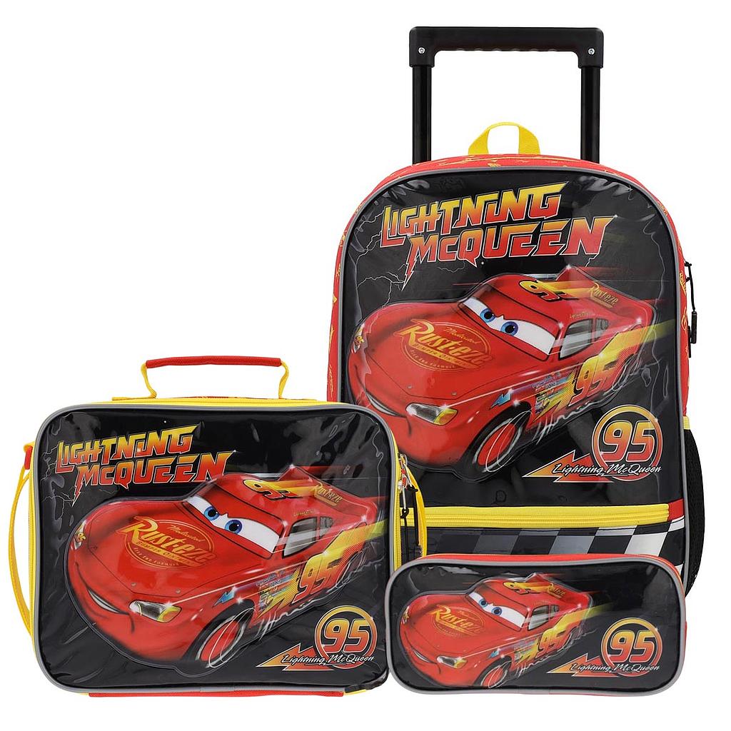 Set Mochilas 3 en 1 Cars Infantil Rojo