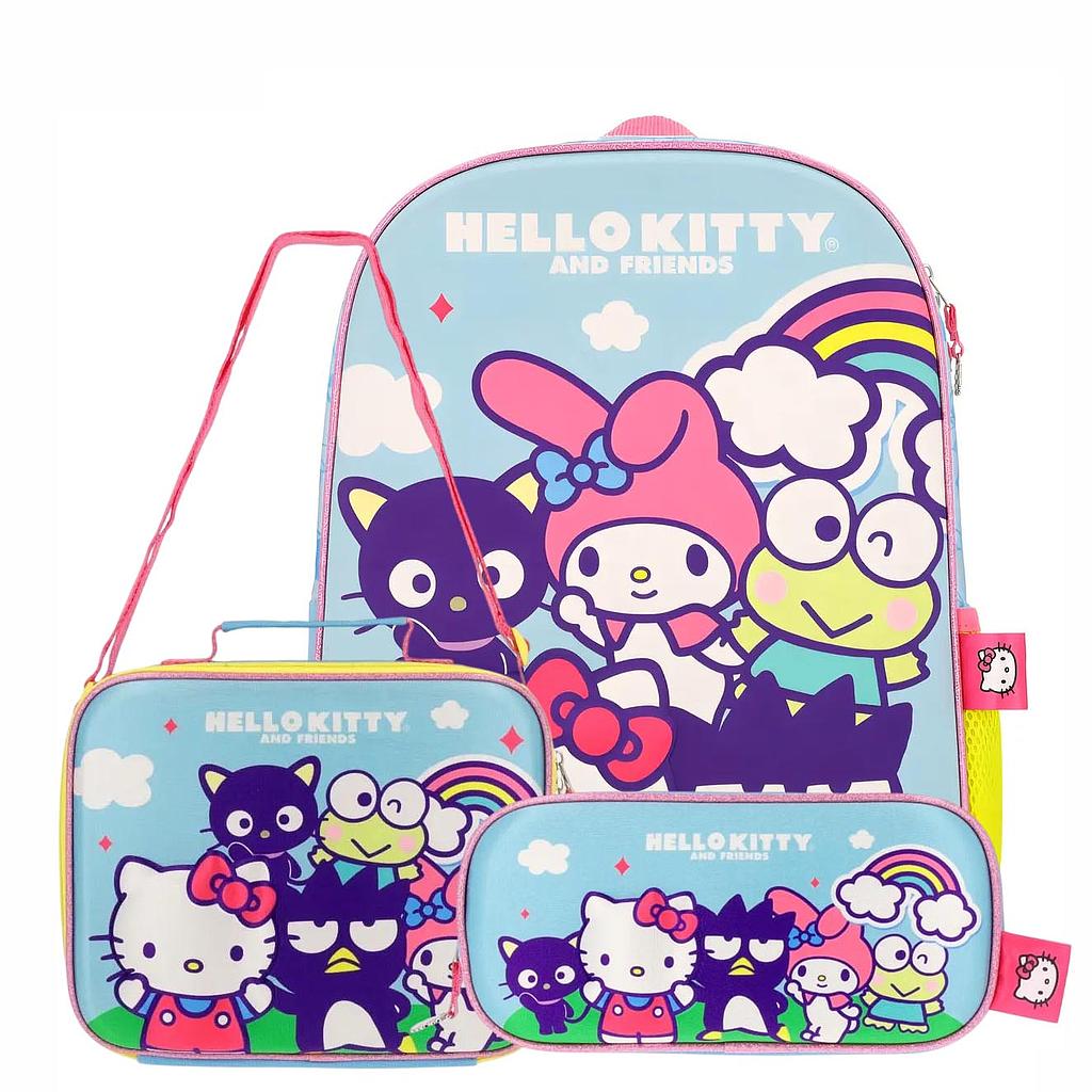 Set Mochila 3 en 1 Hello Kitty and Friends Infantil Celeste 14L