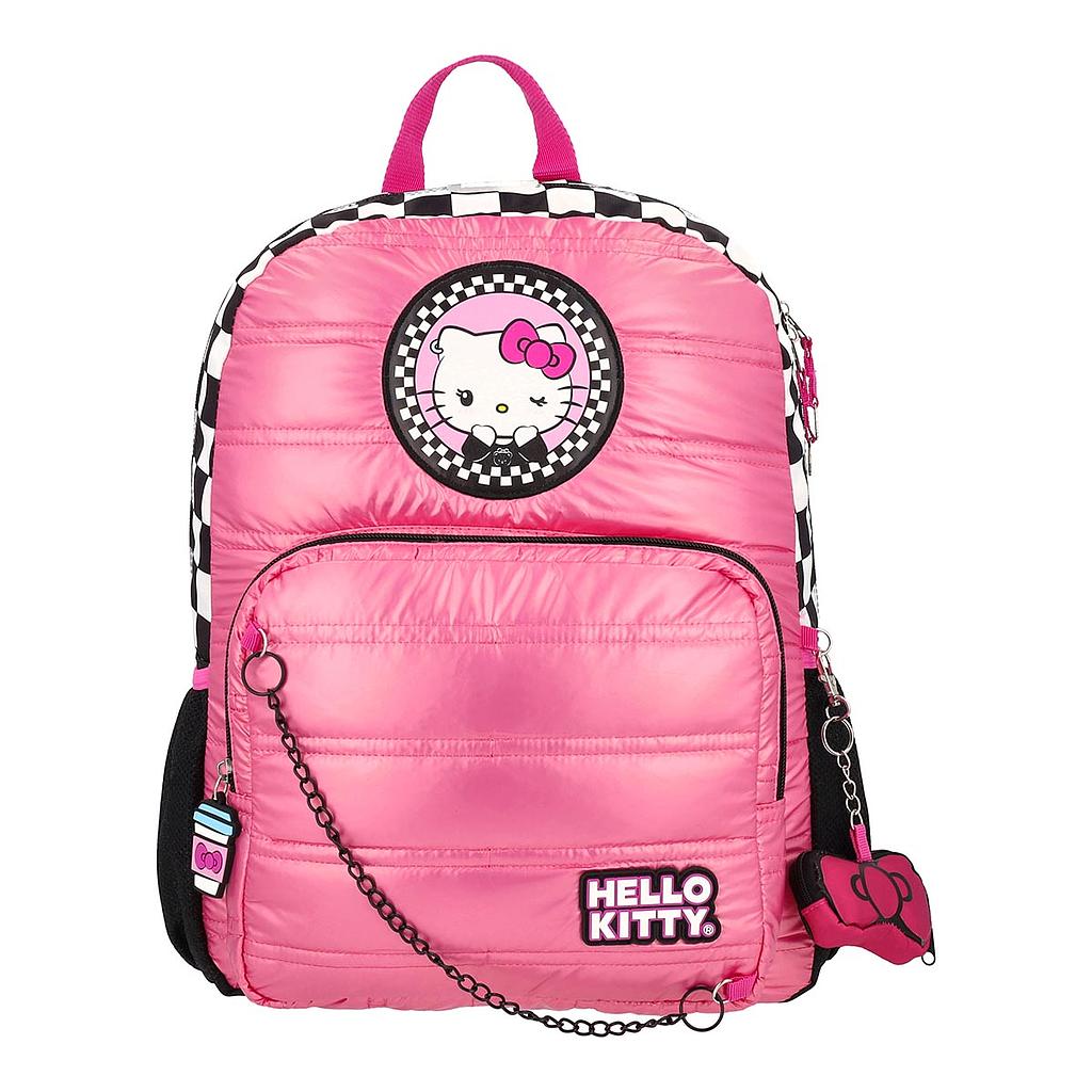 Mochila Hello Kitty Juvenil White Dots Rosa 17L
