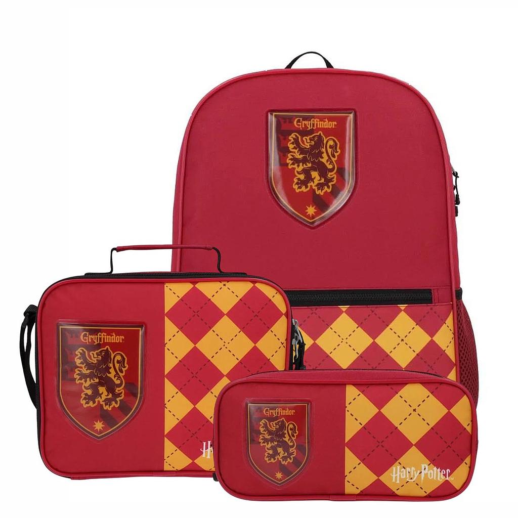 Set Mochila 3 en 1 Harry Potter Infantil Gryffindor 17L