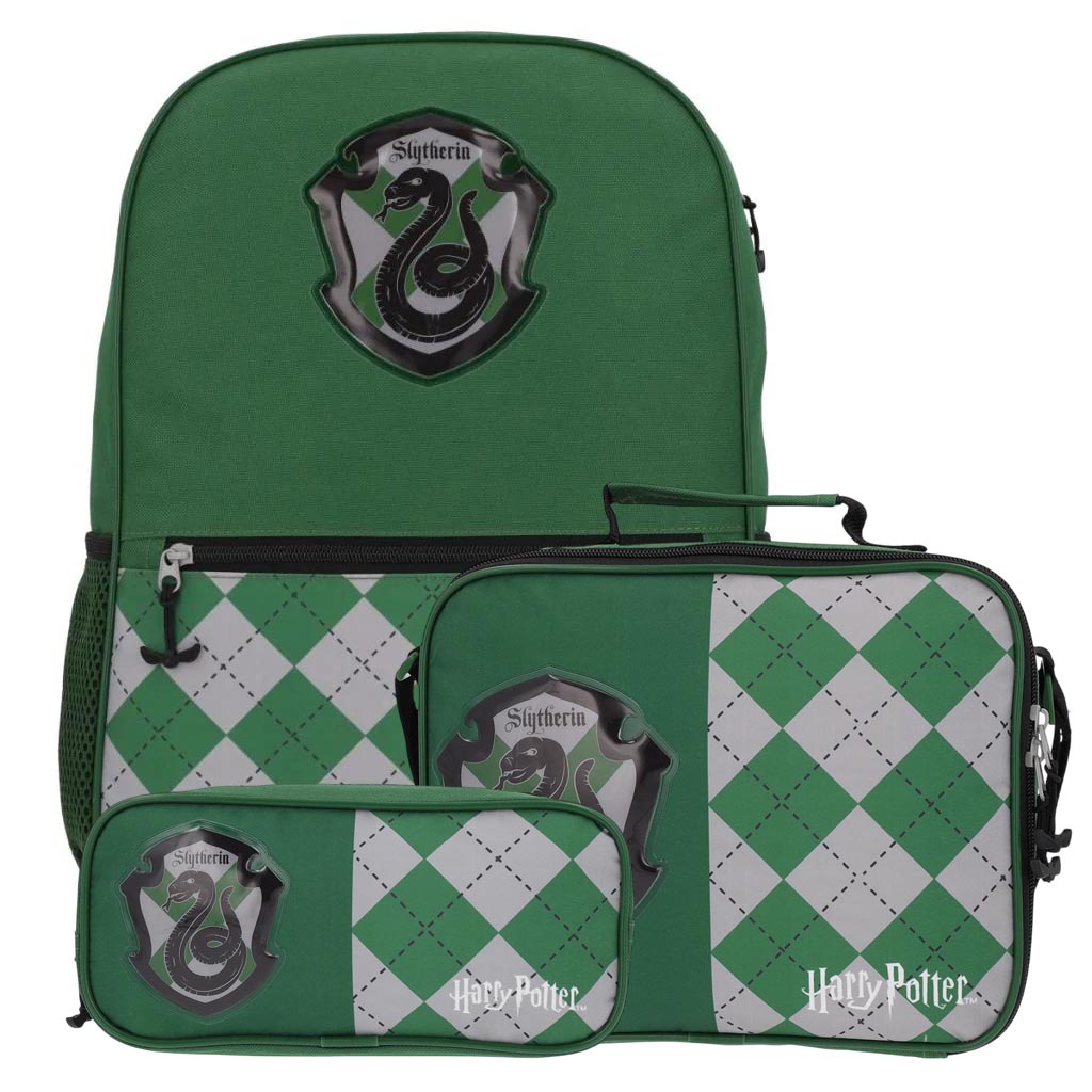 Set Mochilas 3 en 1 Slytherin Harry Potter Verde 17L