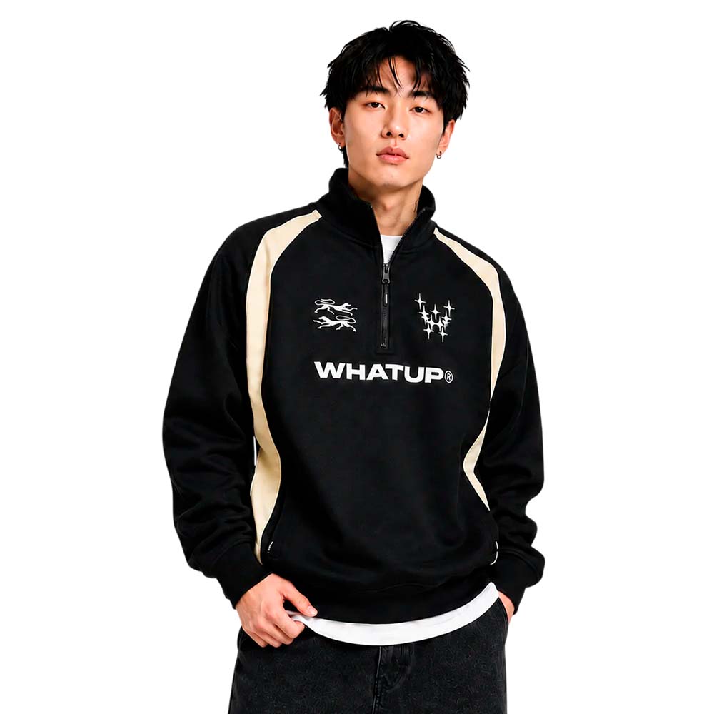 Polerón WhatUp Hombre Half Zip Black Core