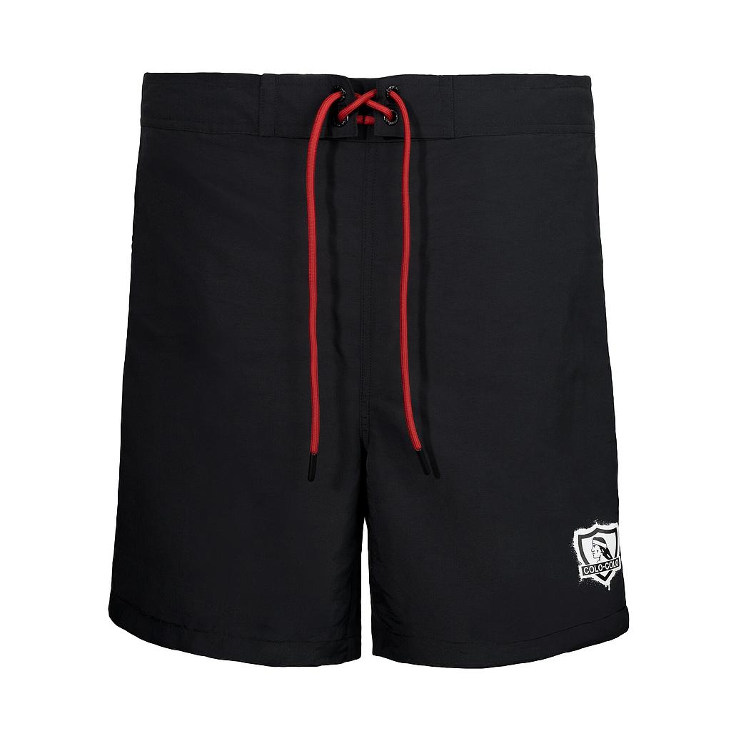 Short Colo Colo Urbano All Black Shield White Red