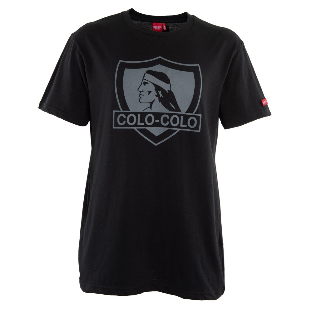Polera Colo Colo Urbano "Escudo Plateado" Negra