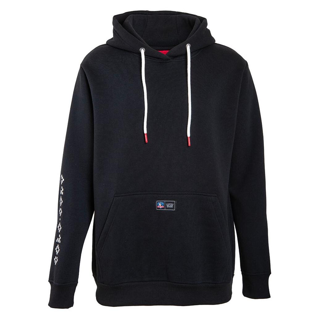 Poleron Colo Colo Urbano Hoodie Negro Kultrun Gris