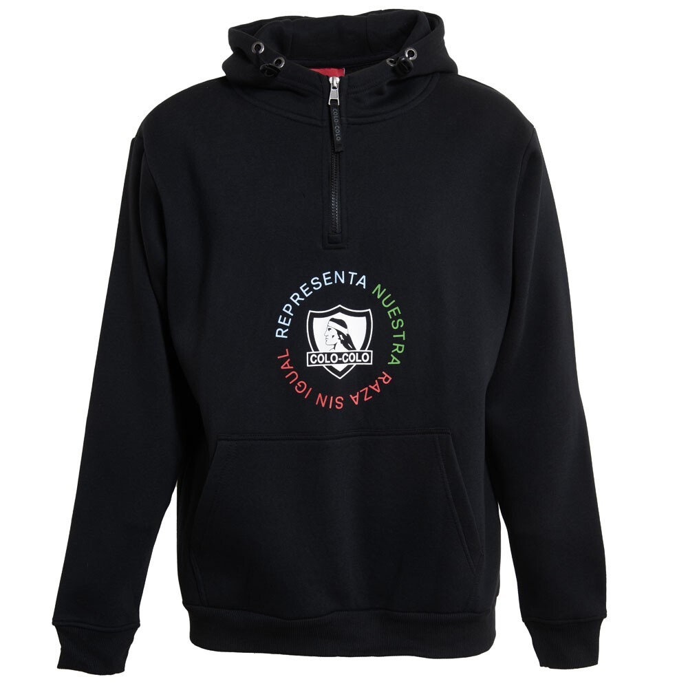 Poleron Colo Colo Urbano Hoodie "Nuestra Raza Sin Igual" Negro