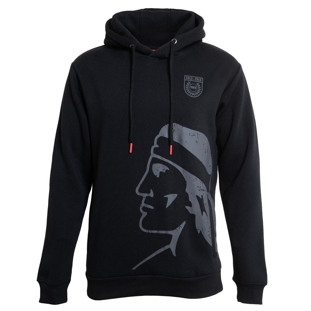 Polerón Colo Colo Urbano Hoodie Negro Cacique Gris