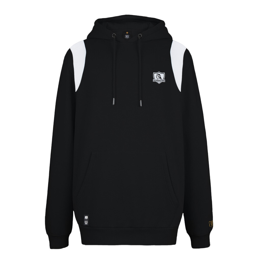 Polerón Colo Colo Urbano Full Zipper Block Color Negro Blanco