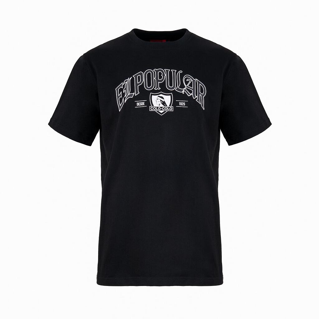 Polera Colo Colo Urbano Blanco y Negro Front
