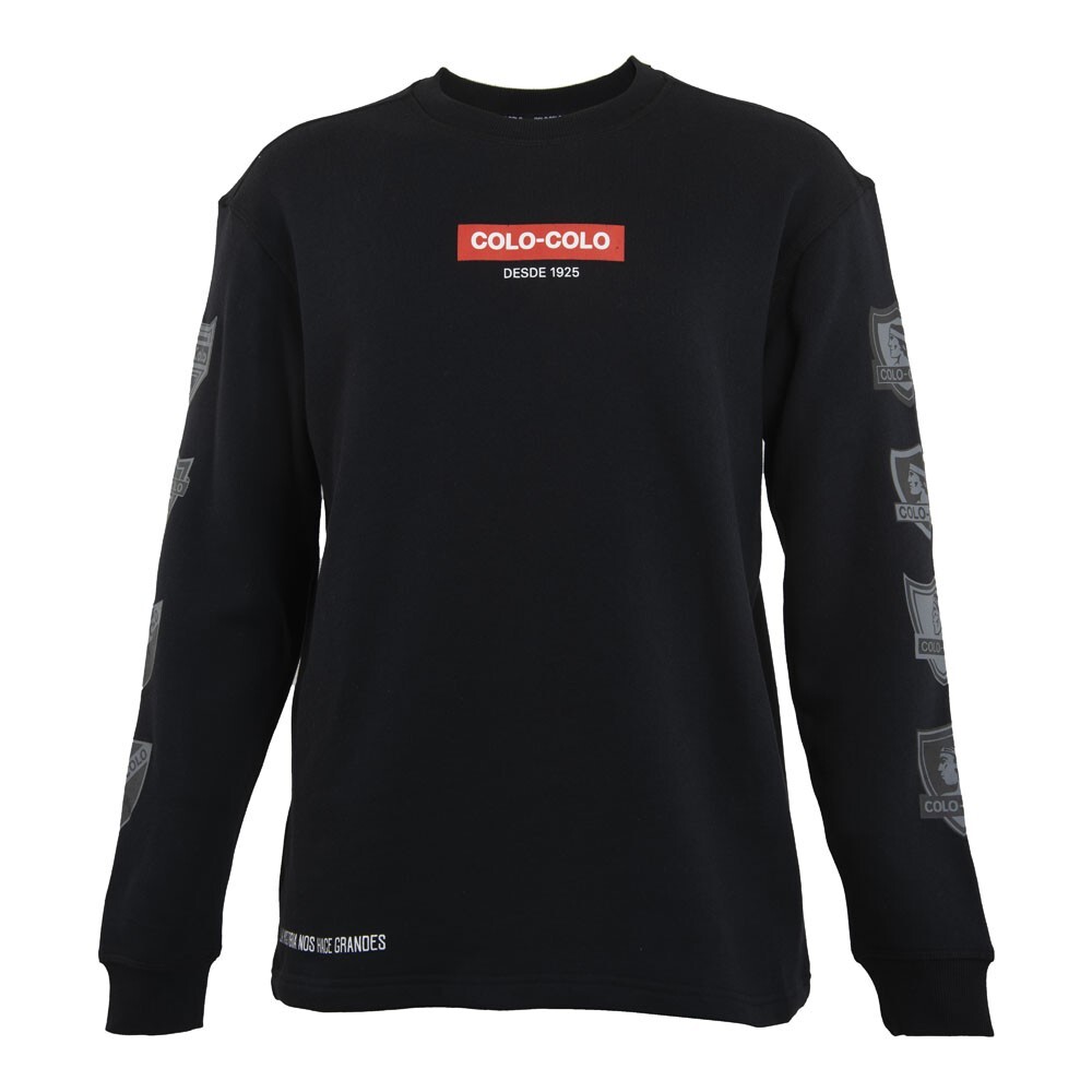 Poleron Colo Colo Urbano Hoodie Negro Negro