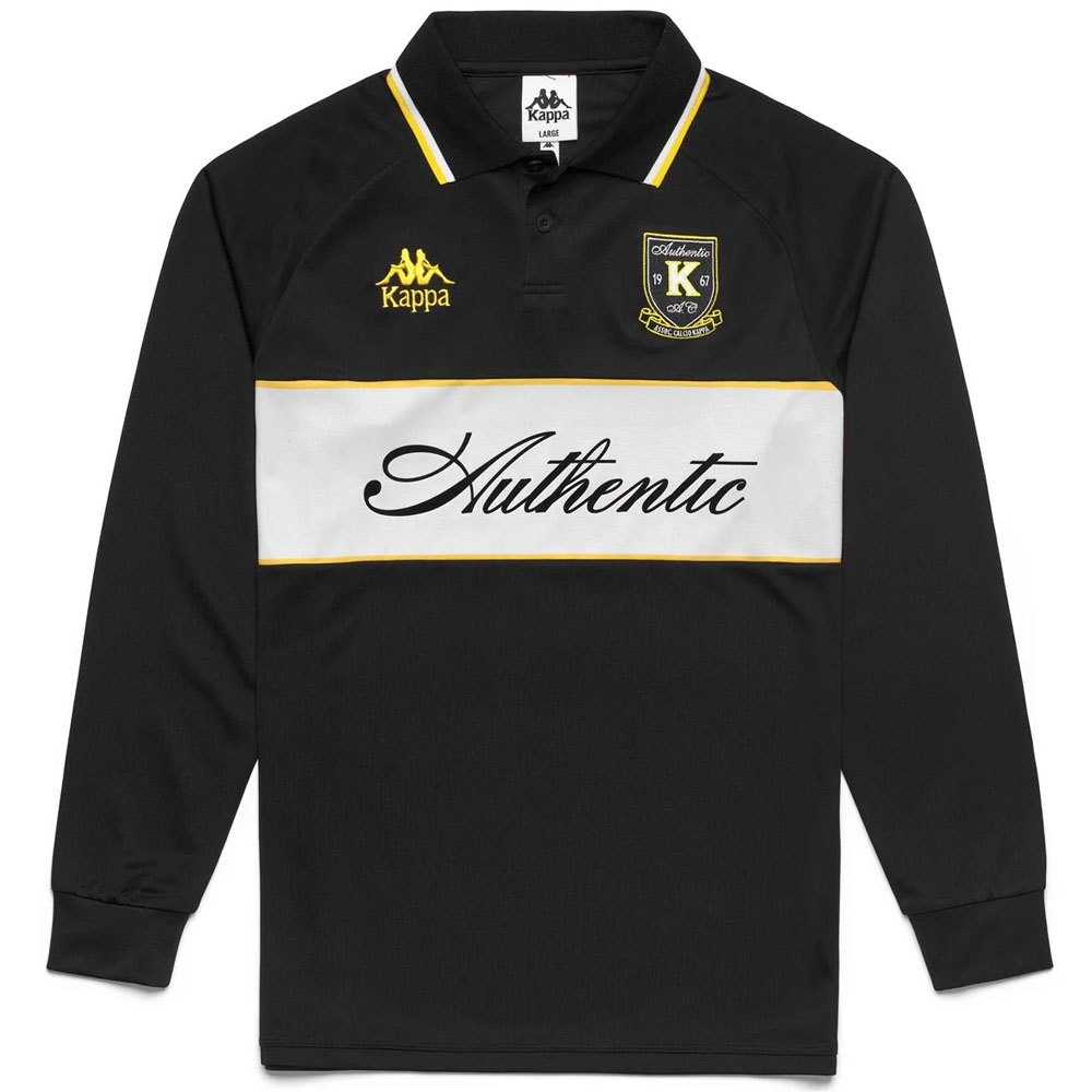 Polera Manga Larga Kappa Hombre Authentic Odran Negro