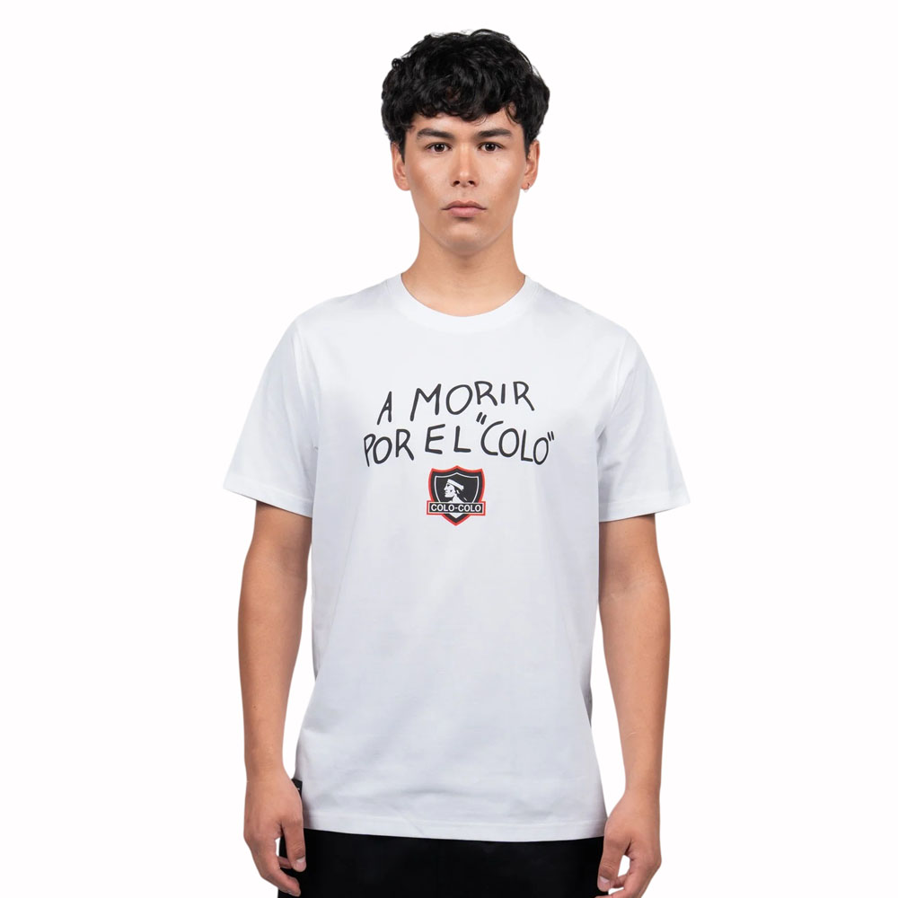 Polera Hombre Colo Colo Urbano "Por el Colo" Blanco