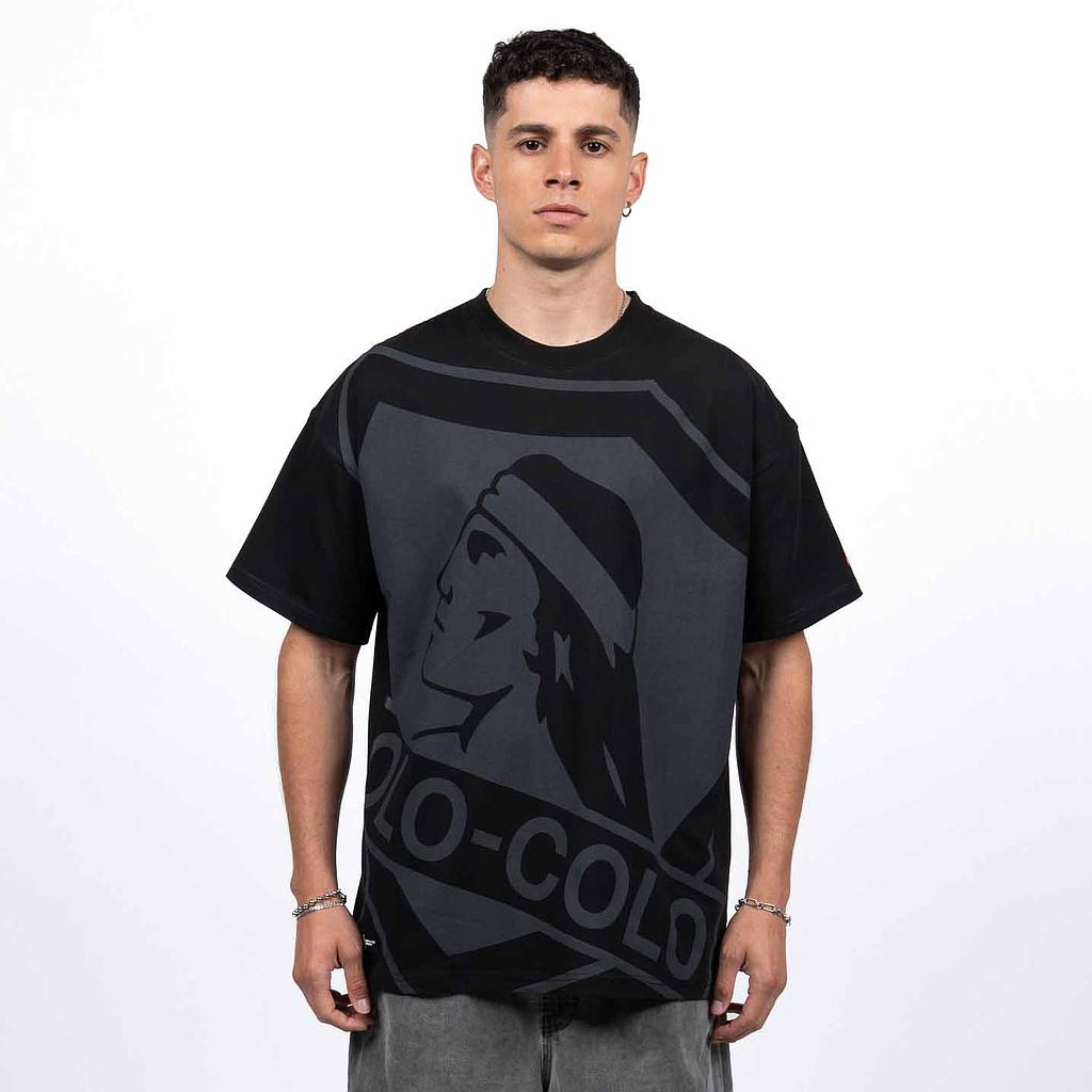 Polera Hombre Colo Colo Urbano "Cacike" Negro Oversize - L
