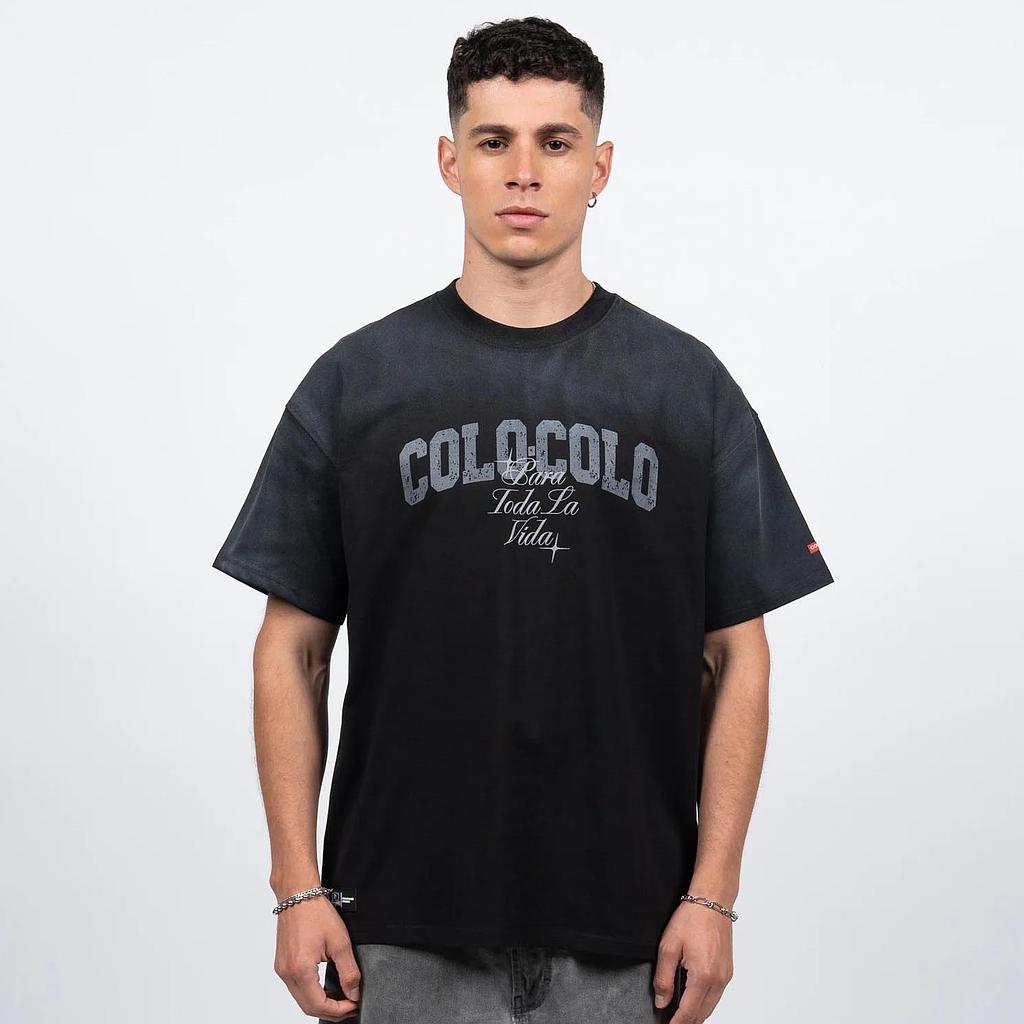 Polera Hombre Colo Colo Oversize "Para Toda la Vida" Negro