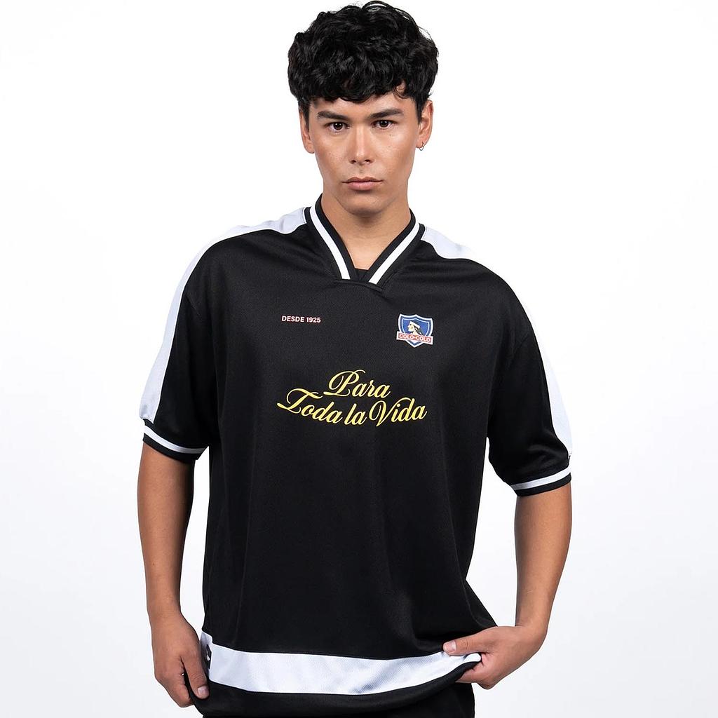 Polera Hombre Colo Colo Oversize "Para Toda la Vida" Negro y Blanco